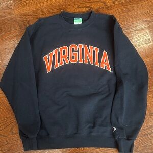 Champion Black and Orange Virginia Men's Crewneck Sweater size medium